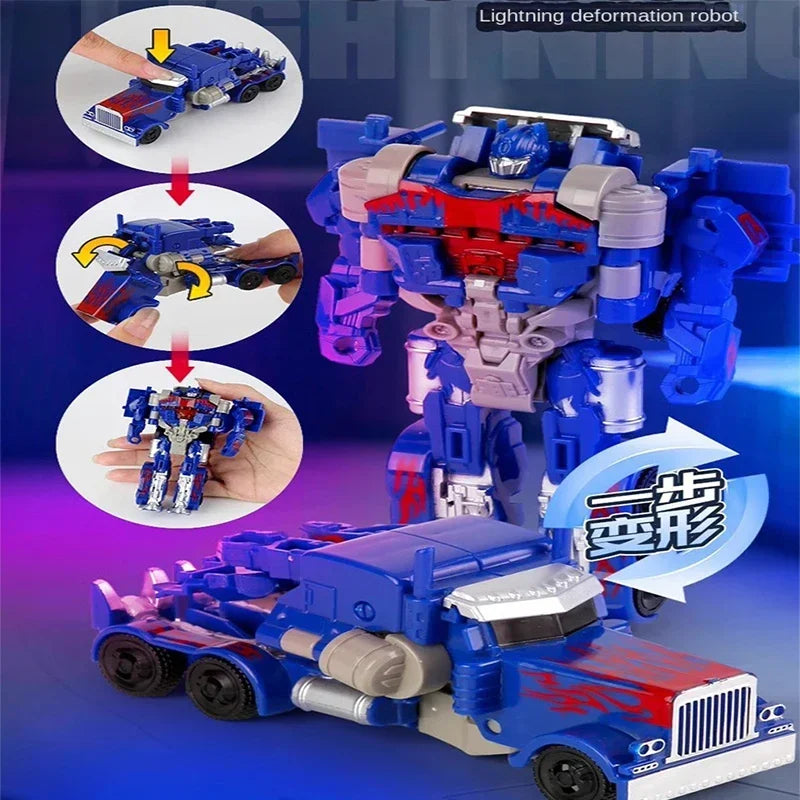 Transformation Car Toy One Step Deformation Robot Action Figure Model Kid Puzzle Toy Anime Robot Model Deformation Car