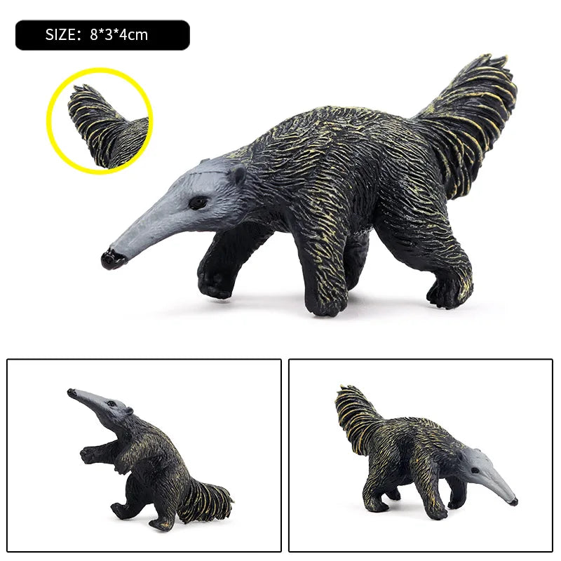 Oenux Forest Wild Animals Badger Brock Tapirus indicus Beaver Anteater Action Figures Model PVC Collection Education Kid Toy