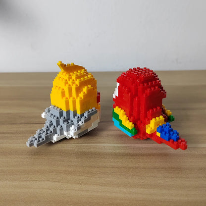 KNEW BUILT Colorful Parrot Micro Mini Building Blocks Assembly Toys 3D Model Bricks for Birds Funs Hands-on Ability Gift