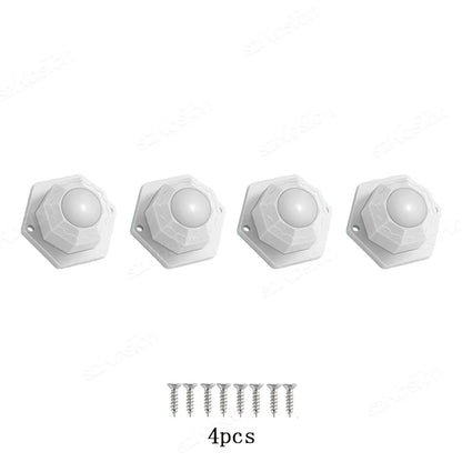 4Pcs/lot Self Adhesive Caster Wheels Mini Swivel Wheels Stainless Steel Nylon Universal Wheel 360° Rotation Sticky Heavy Pulley
