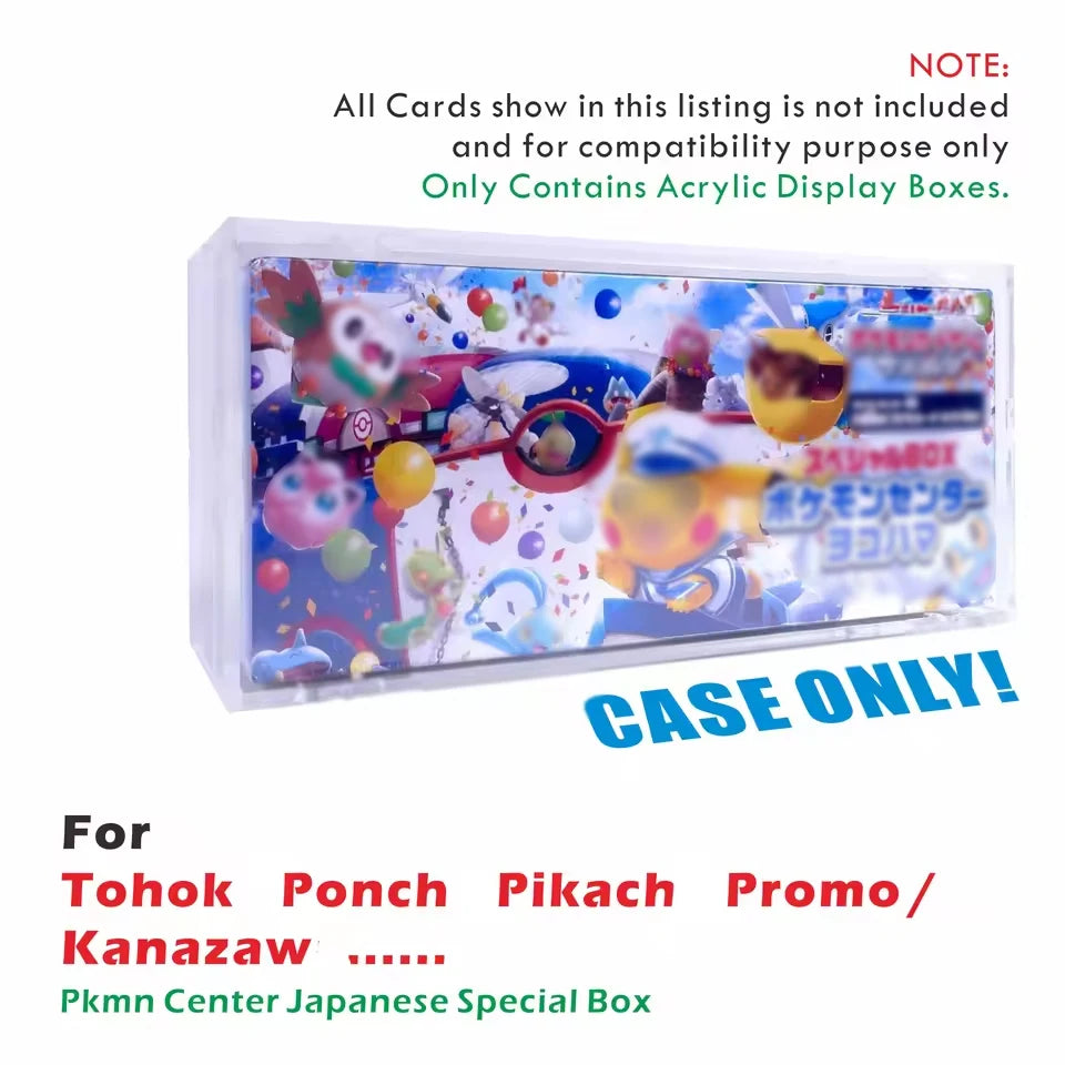 Acrylic Display Case For Pkmn Center Japanese Special Box For Tohoku Poncho Pikachu Promo/Kanazawa