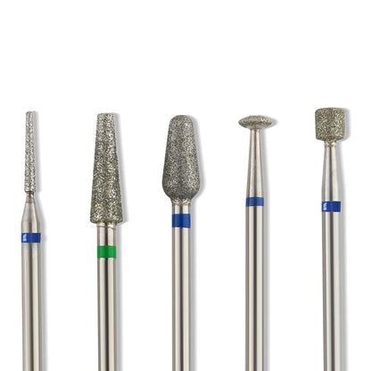 5PCS Diamond Nail Drill Bit Set of Milling Cutters for Manicure Diamond Bit Cuticle Remove Nail Bits for Electric Drill Machine