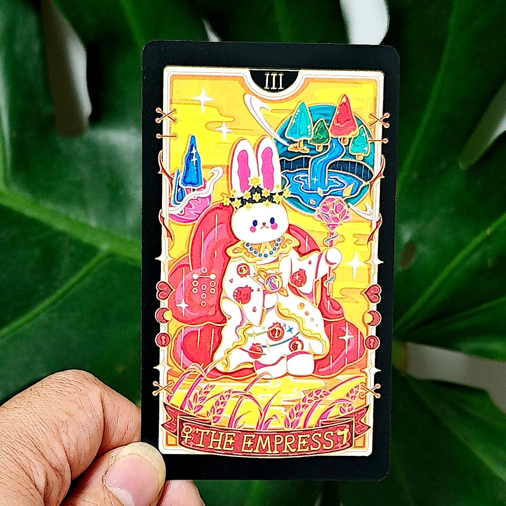10.3*6cm Galaxy Reverie Tarot Deck 78 Cute Rabbit-themed Tarot Cards Based on Rider System