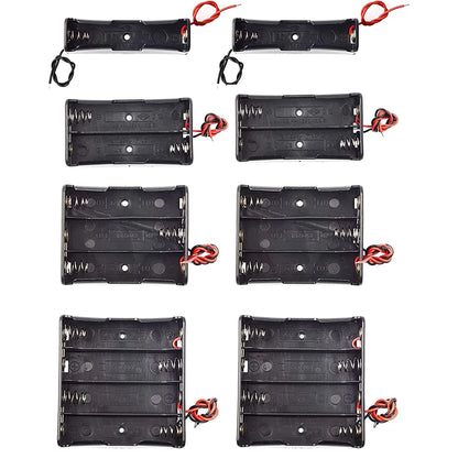 3pcs 18650 Battery Holder Box 1 Slot 3.7V Battery Storage Case 1/2/3/4 Cell Plastic Container with Connect Black Red Wires