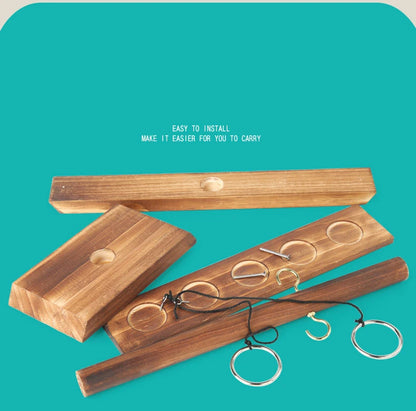 Ring Toss Games for Kids Adults Home Party Drinking Games Fast-paced Handheld Wooden Board Games Shot Ladder Bundle Outdoor Bars