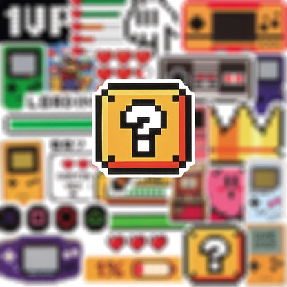 50PCS Classic Gaming Console Cartoon Stickers Retro Nostalgia Decals for Skateboard Car Motorcycle Helmet Graffiti Sticker Toys