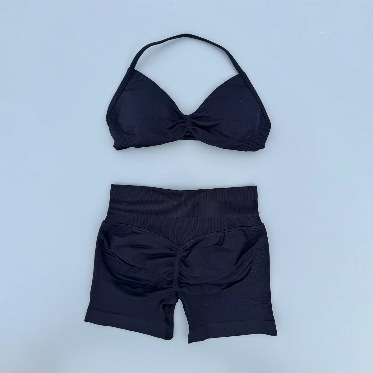 2 Piece Sports Gym Set Strappy Bra Yoga Underwear Short Sport Leggings Bicycle Running Sportswear Woman Seamless Yoga Set