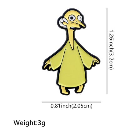 Cartoon Funny Old Man Enamel Pin Badges on Backpack Brooches for Women Lapel Pins Fashion Jewelry Cosplay Accessories Toys Gift