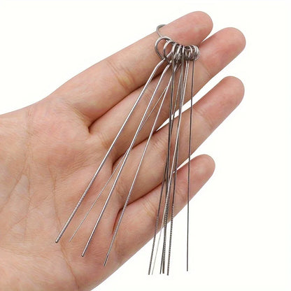 10 Stainless Steel Needle Shower Head Cleaning Brush Set, Suitable for Multi Size Shower Heads,bathroom Accessory Cleaning Tools