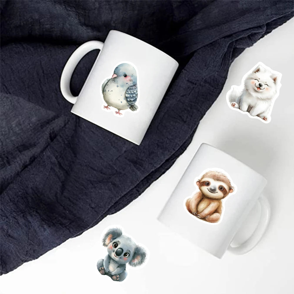 50PCS Cute Watercolor Animals Graffiti Stickers Cartoon DIY Skateboard Phone Case Laptop Waterproof Cool Sticker Decals Toy