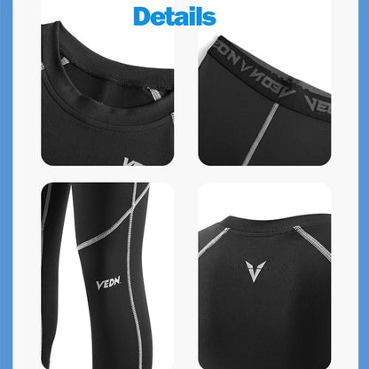 One Set Youth Boys Compression Leggings and Shirt Long Sleeve Sports Tights Running Basketball Base Layer