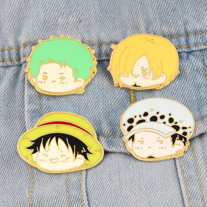 Japanese Anime Enamel Pin Cute Lapel Pin Devil Fruit Brooches for Backpack Manga Badges Jewelry Accessories