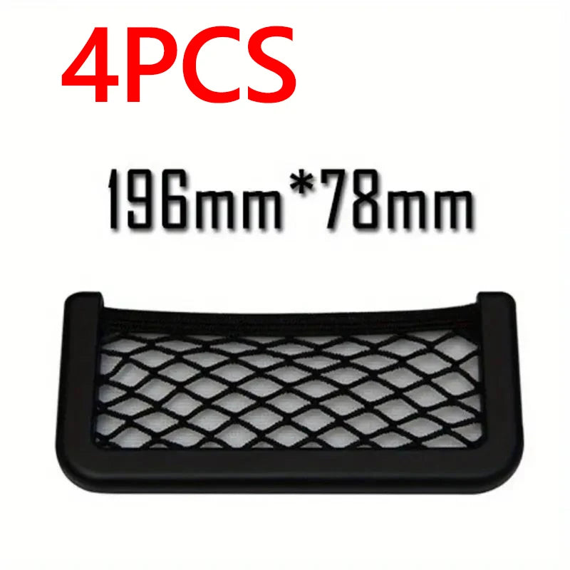 Car Storage Bag Nets Adhesive Auto Seat Organizer Door Side Net Pocket Multifunction 15-20cm Resilient Car Styling Storage Nets