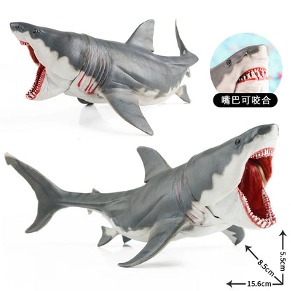 Oenux Savage Marine Sea Life Megalodon Action Figure Classic Ocean Animals Big Shark Fish Model PVC Collection Toy For Kids Gift