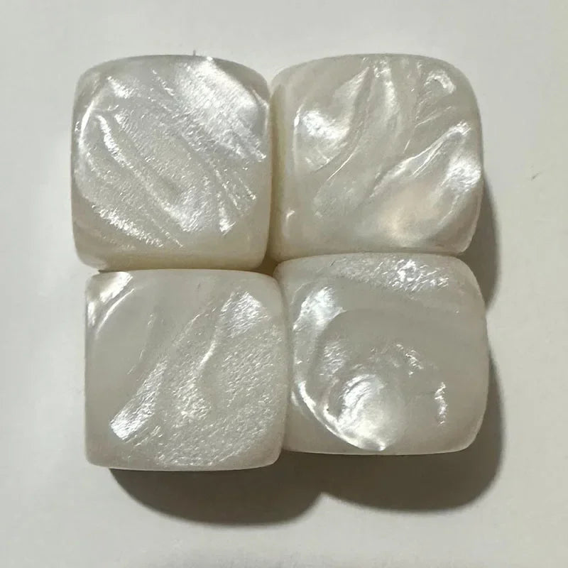 10pcs/set  Pearl Pattern Round Dice Blank Dice DIY Game Accessories