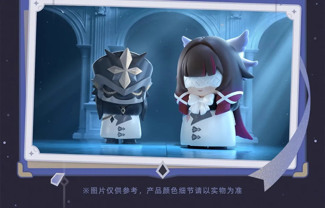Mihoyo Genshin Impact Fatui Harbinger Q Version Series Blind Box Desktop Mini Doll Model Toys Trend Decoration Surprise Gifts