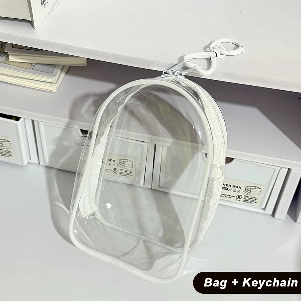 Labubu/SP Protect Case Labubu Sitting Party 15/17cm Cotton Doll Shoulder Pain Bag PVC Storage Bag Labubu Walk Bag Dustproof