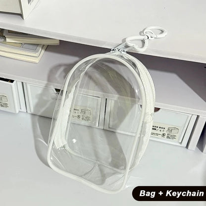 Labubu/SP Protect Case Labubu Sitting Party 15/17cm Cotton Doll Shoulder Pain Bag PVC Storage Bag Labubu Walk Bag Dustproof