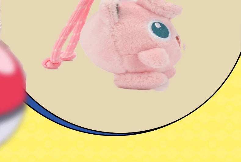 Original Anime Pokemon Kawaii Pikachu Keychain Gengar Mew Jigglypuff Mimikyu Stuffed Toy Cute Plush Keyring Doll Pendant Gift