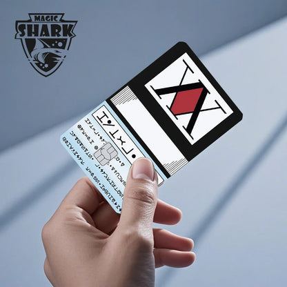 Magic Shark Dog Meme Hunter Snake Stonks 3M Matte PVC Front Sticker Film Cover Skin for Bank Debit Credit Card