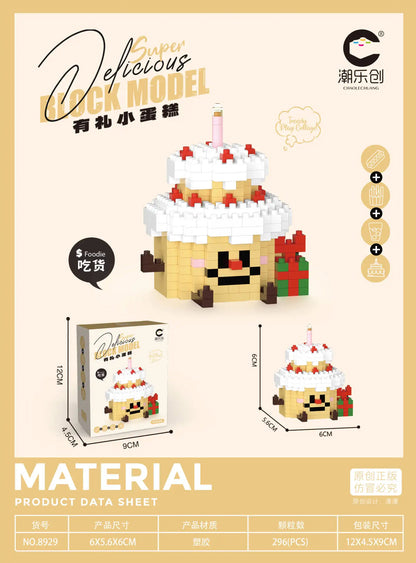 CLC Diamond Particle Casual Splicing Fruit French Fries Burger Block Toys Happy Food and Play Series Toys for Children Gifts
