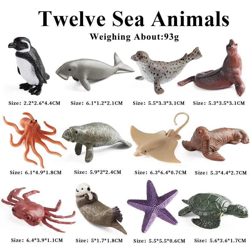 Oenux Montessori Toy Wild Farm Dinosaur Ocean Cat Animals Model Action Figure Zoo Figurines Cute Miniature Education Kid Gift