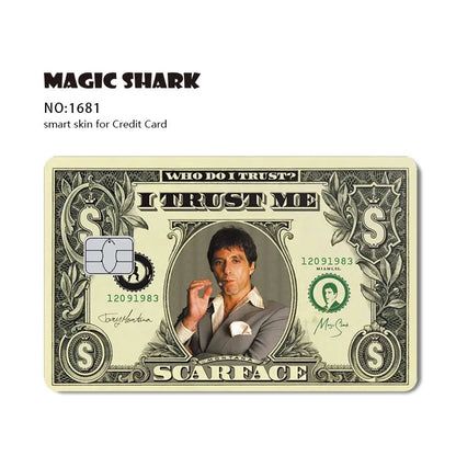 Magic Shark Fashin King Poker Money Game Controler Dragon 3M Matte Thin Sticker Film Skin for Debit Bank Credit Card