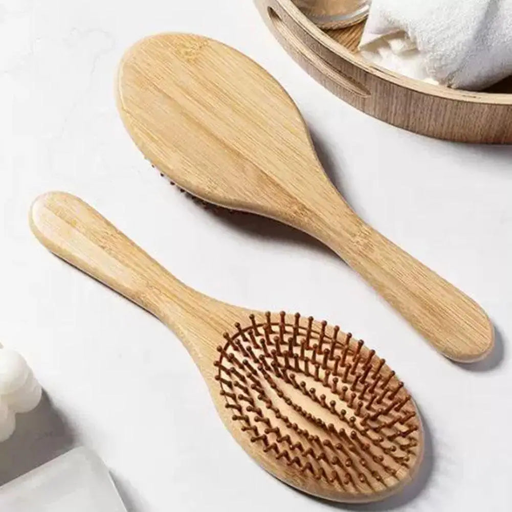 Bamboo Hair Brush,Natural Wooden Bamboo Comb Paddle Detangling Hair Brush Wide-tooth And Tail Comb For Thick/Thin/Curly/Dry Hair