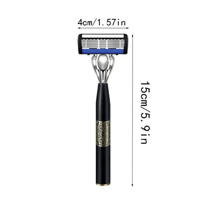 Washable Metal Ordinary Beard And Beard 6-layer Manual Men's Razor Stainless Steel Blade Hand Guard Metal Razor Holder