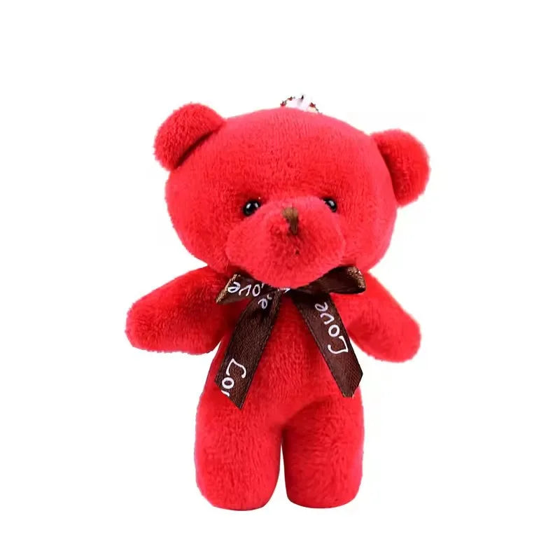 10pcs/lot Bear Stuffed Plush Toy Mini Bear Doll Keychain Soft Stuffed Toy Key Chain Bag Pendant Wedding Decoration Birthday Gift