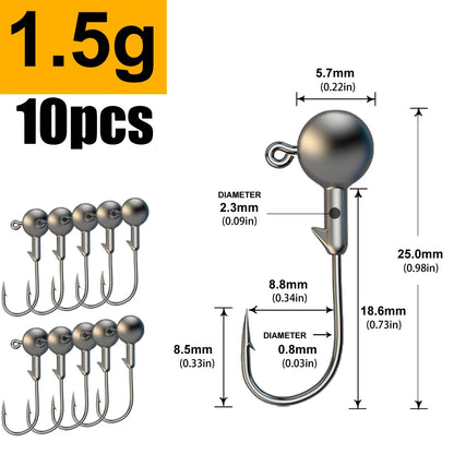 WODJYJ 1g 2g 3g 4g 5g 7g 8g 10g 14g 20g 28g jig head hook for fishing tackle ,rig soft worm hook crank lure bait hook
