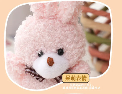 10cm Soft Stuffed rabbit Plush Toys Mini Bow-tie sitting bunny Dolls Small Gift for Party Wedding Keychain Pendant Teddy Doll