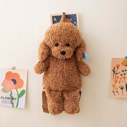 Kawaii 35/45CM Creative White Brown Dog Soft Plush Backpack School Bag Sofa Girls Kids Birthday Christmas Presents Home Decor