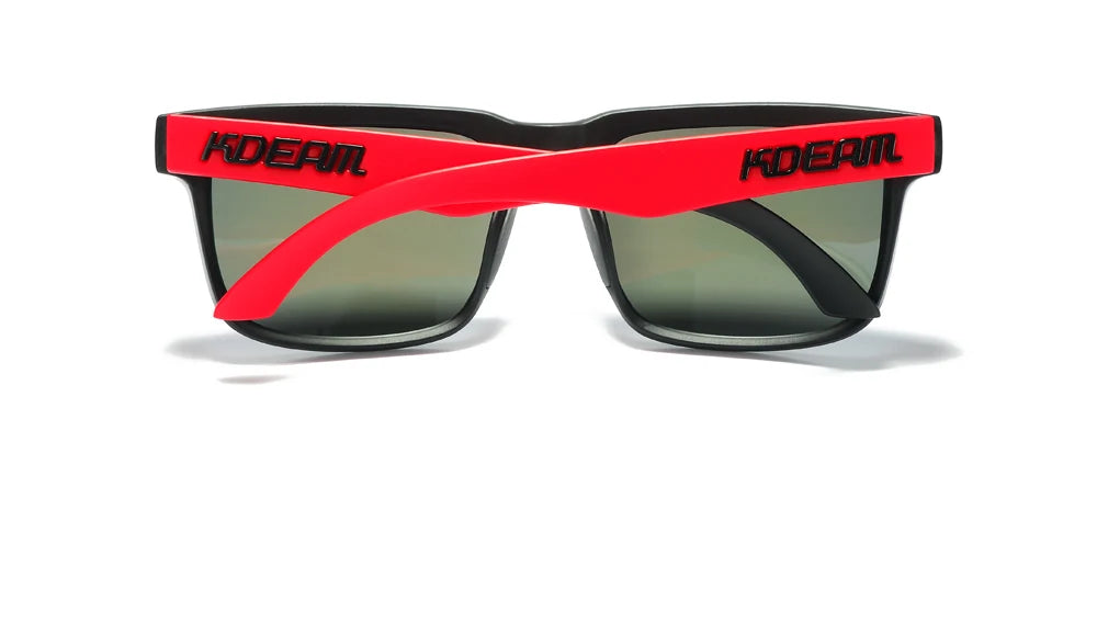 KDEAM Men's Polarized Sunglasses Square Casual Outdoors Sun Glasses Women Unisex Sunglass For Couple With Zipper Case