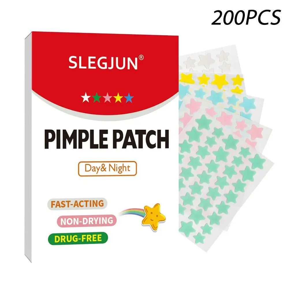 200pcs Colorful Star Pimple Patches Multi-functional Acne Patches Ultra-Thin Face Concealer Cover Facial Decor Gentle Skincare