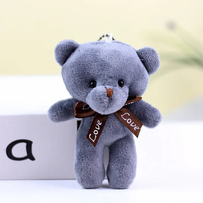 10pcs/lot Bear Stuffed Plush Toy Mini Bear Doll Keychain Soft Stuffed Toy Key Chain Bag Pendant Wedding Decoration Birthday Gift