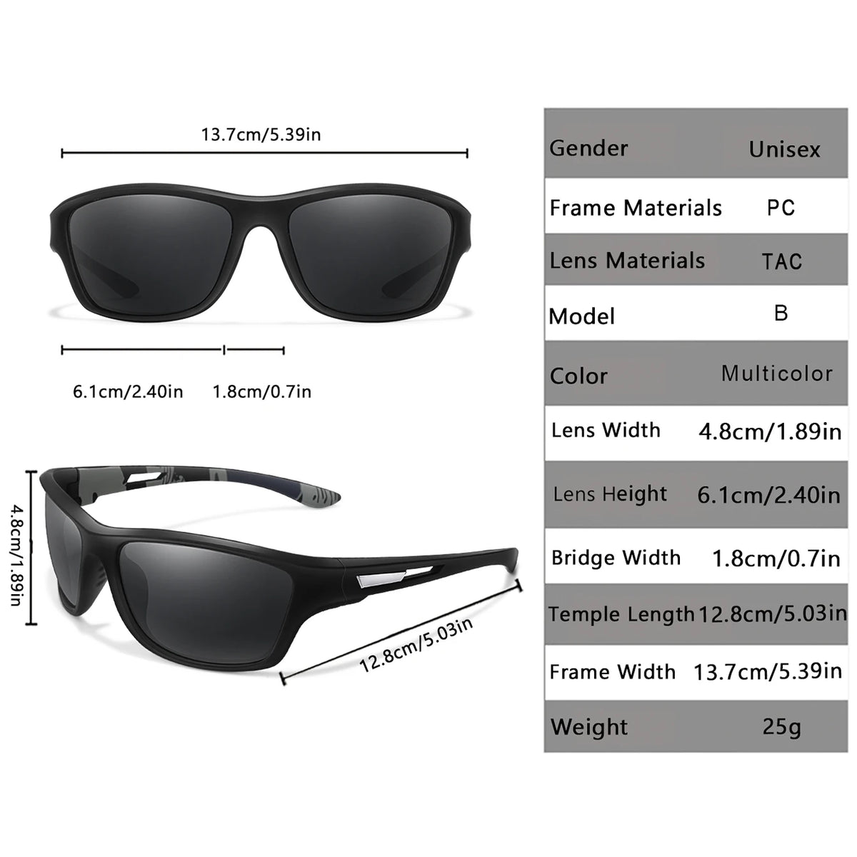 Men's Polarized Fishing Sunglasses Men Women Cycling Driving Hiking Sun Glasses Anti-glare UV400 Eyewear TAC Lens 1 PC