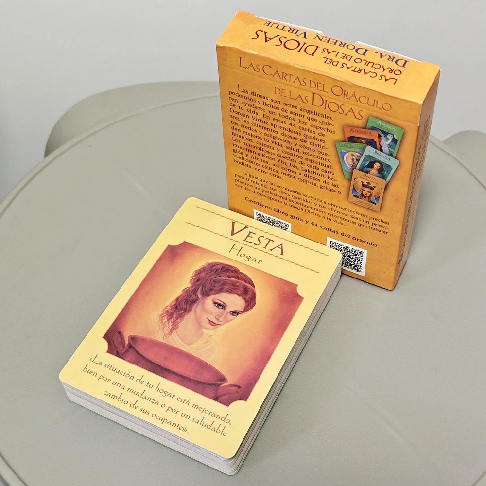 Spanish Edition 10.5*7.5cm Goddess Guidance Oracle Deck 44 Pcs Oracle Cards