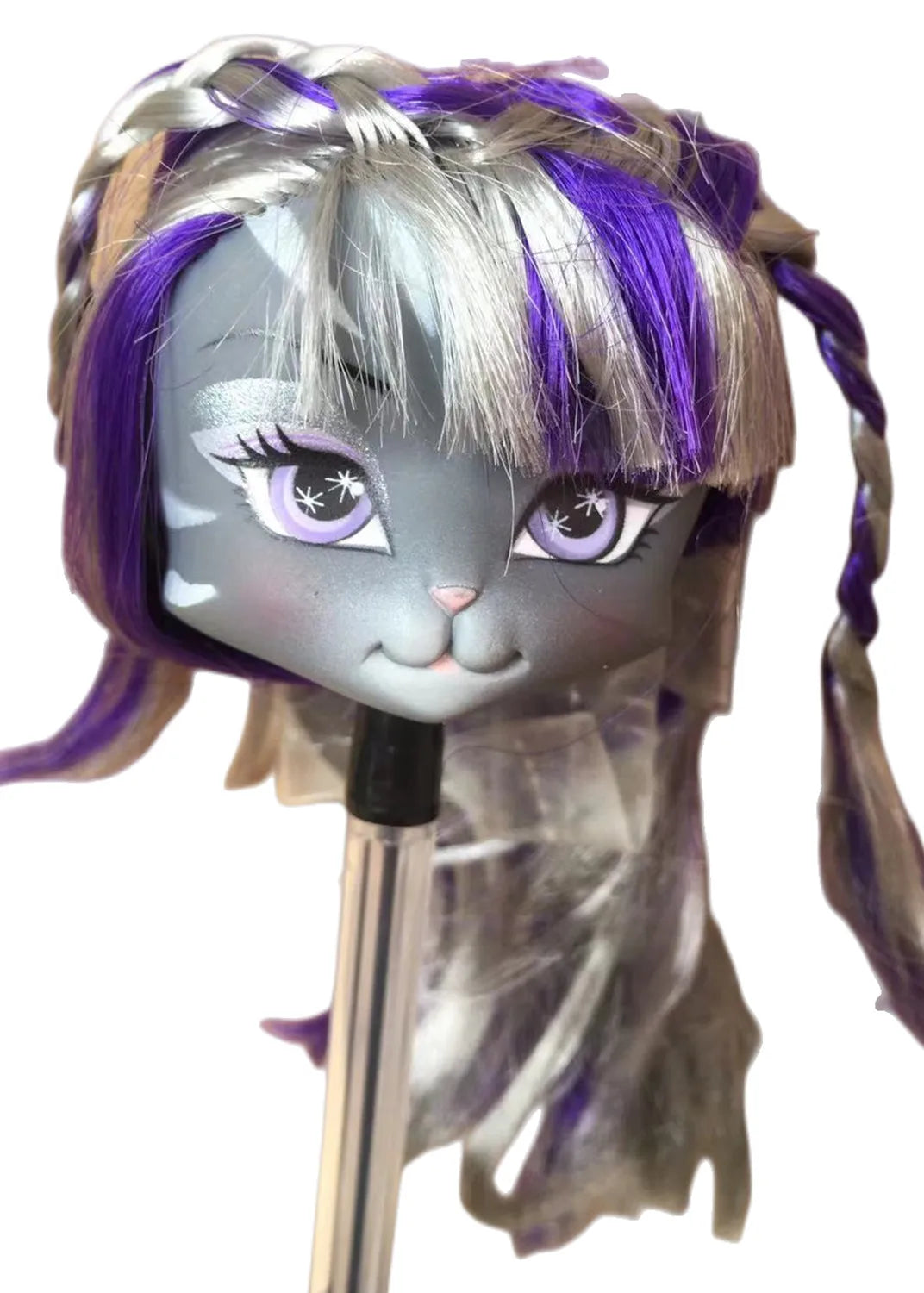 Glasses Eyes With Real Eyelashes Doll Heads Colorful Soft Doll Parts White Skin Doll Accessories Girl Gift Toys Figures
