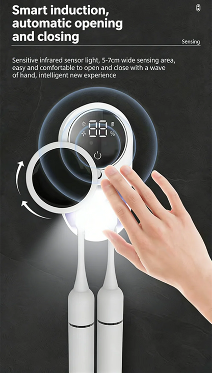 Mini Portable Rechargeable Travel Toothbrush Sterilizer Induction Switch with Charge Display UV Toothbrush Sterilizer Case