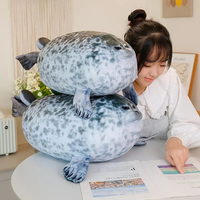 Simulation Seal Sea Lion Plush Toys Hot Sale Mom-Children Seal Doll Cozy Cotton Stuffed Throw Pillow Back Cushion Cute Gift