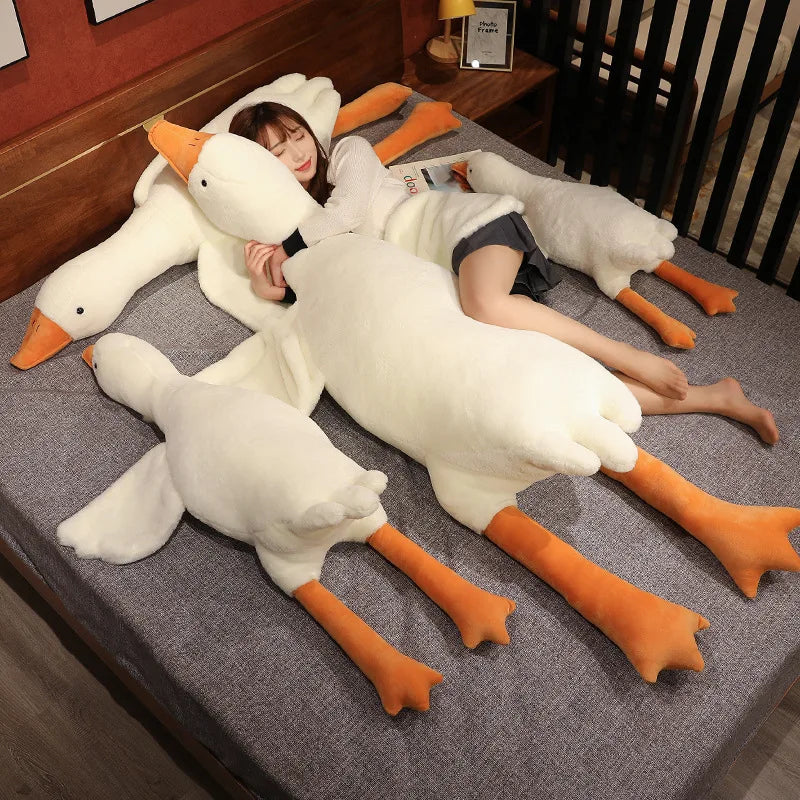 130/160/190cm Large White Goose Fur-Retriever Soft Toy Children's Girls' Gift Cute Doll Sleeping Pillow Large-sized Doll