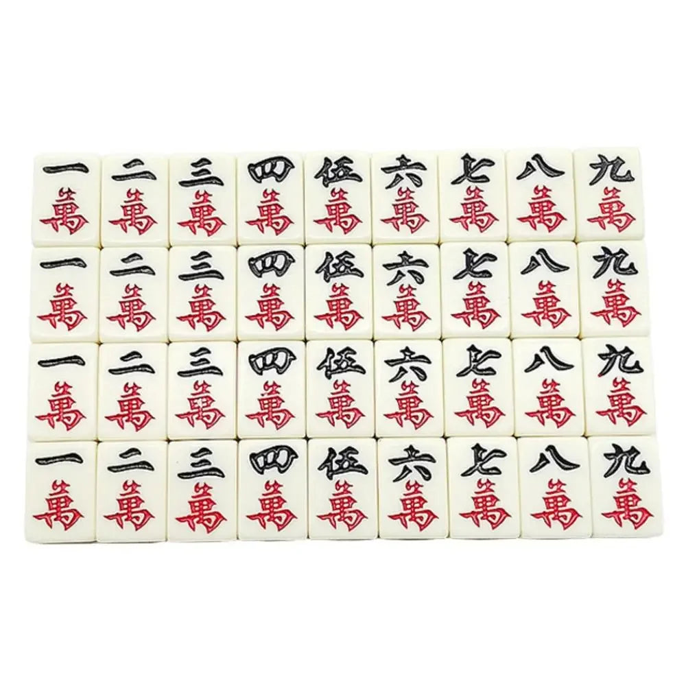 Chinese Mahjong Game Set 144 White Engraved Mini Tiles For Family Gathering For Chinese Style Game Play Family Leisure Time