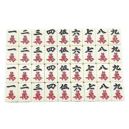 Chinese Mahjong Game Set 144 White Engraved Mini Tiles For Family Gathering For Chinese Style Game Play Family Leisure Time