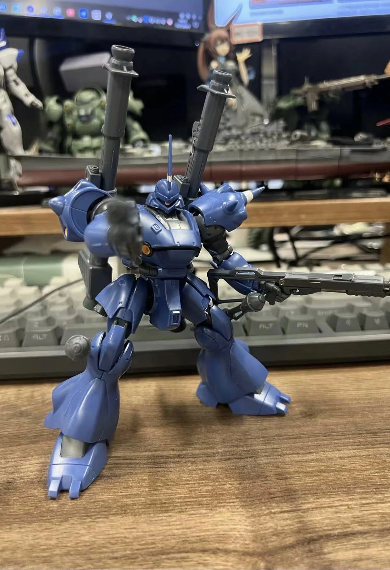 HG 1/144 Kampfer MS-18E Assembly Model Kit Action Figure Boy Puzzle Toy Gift Desktop Decoration With Water Sticker Collectible