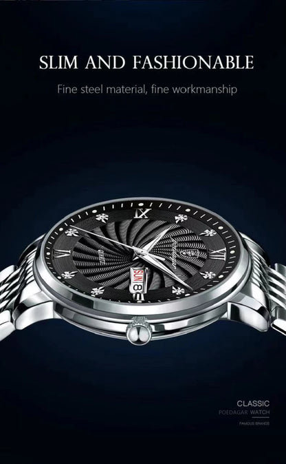 POEDAGAR Luxury Brand Man Watch Waterproof Luminous Date Week Men's Quartz Wristwatch Stainless Steel Fashion Sports Men Watches