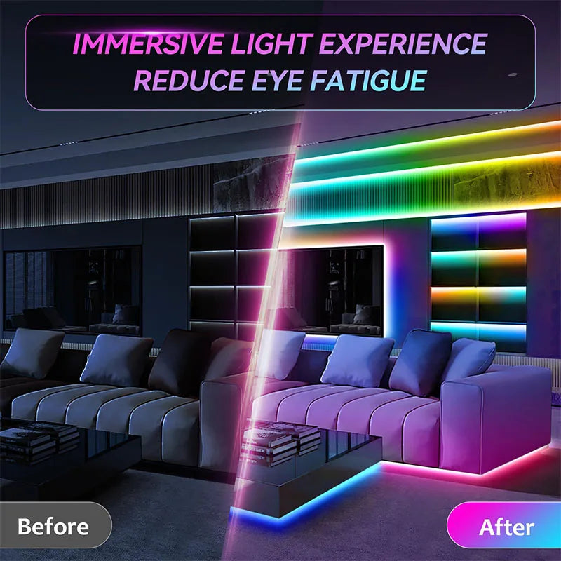 RGB LED Strip Lights USB Smart Bluetooth APP Control Led Flexible Lamp Tape for Room Decoration TV Backlight Diode Decorations