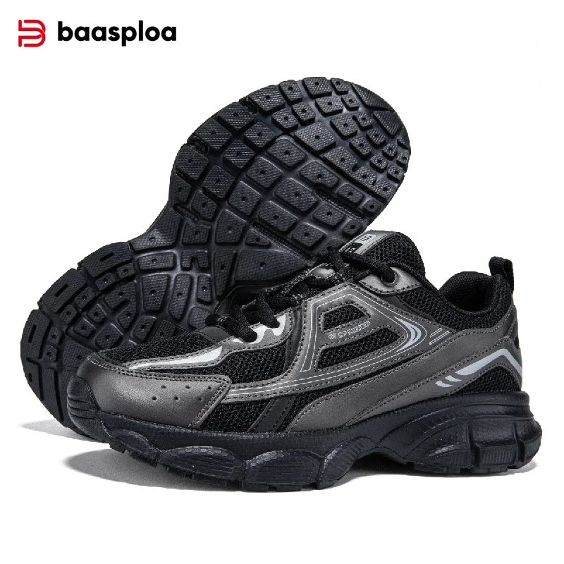 Baasploa Women Sports Shoes Outdoor Lightweight Breathable Jogging Sneakers Female Casual Mesh Anti-slip Lace Up Running Shoes