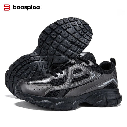 Baasploa Women Sports Shoes Outdoor Lightweight Breathable Jogging Sneakers Female Casual Mesh Anti-slip Lace Up Running Shoes