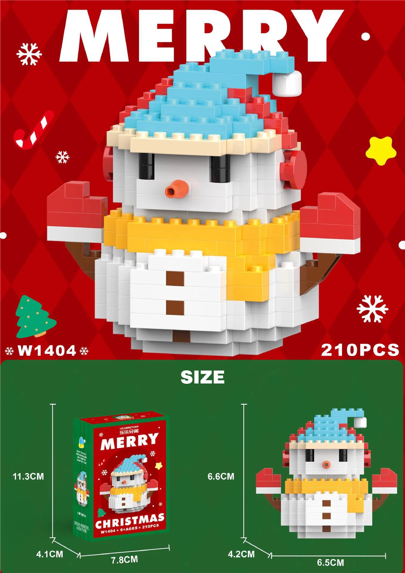 Christmas Building Block Santa Claus Snowman Elk Tree Micro Brick Puzzle Assembly Model Home Decoration Xmas Party Gift Kid Toy